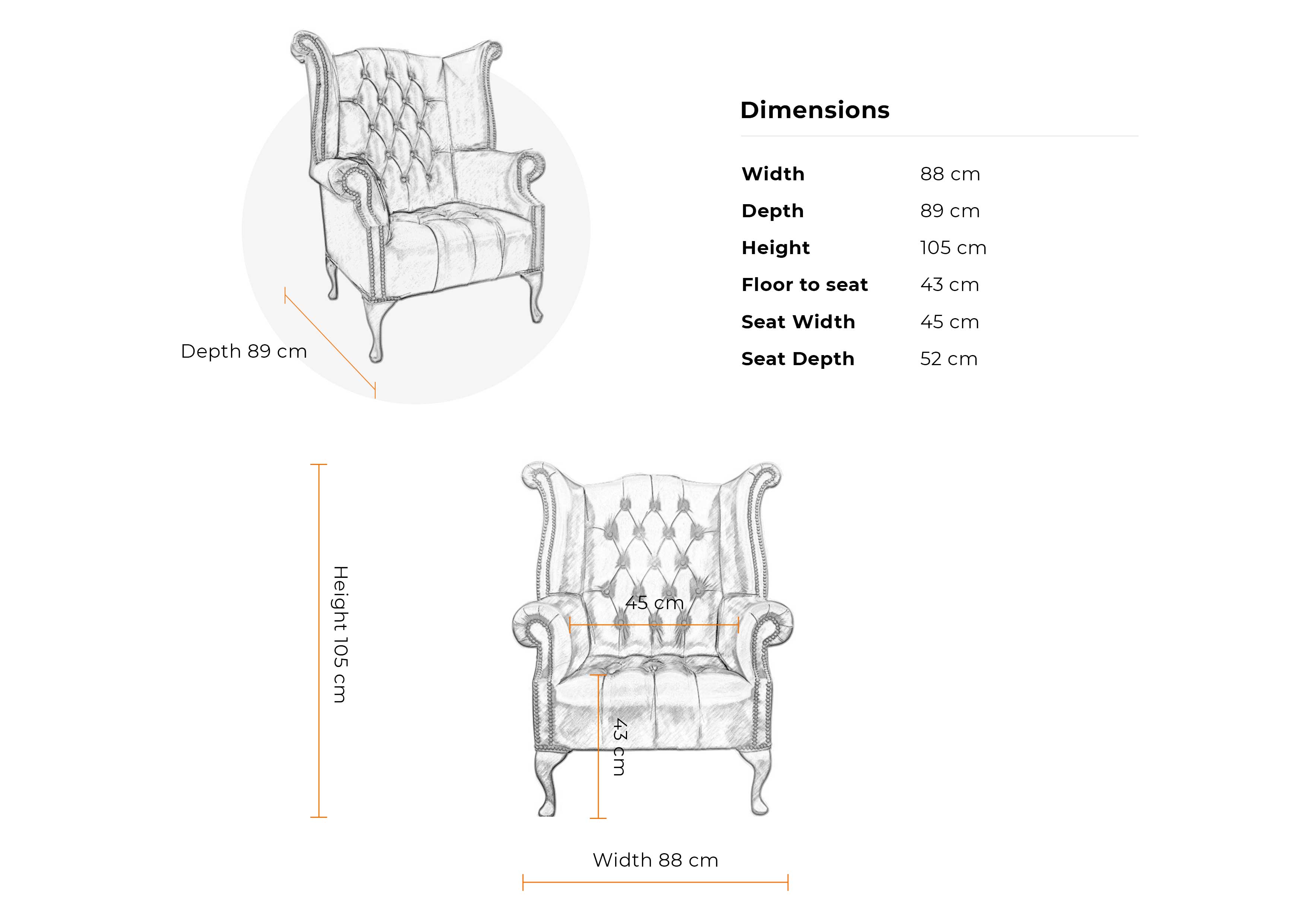 Dimensions-1-seater-Queen-Anne-Chair