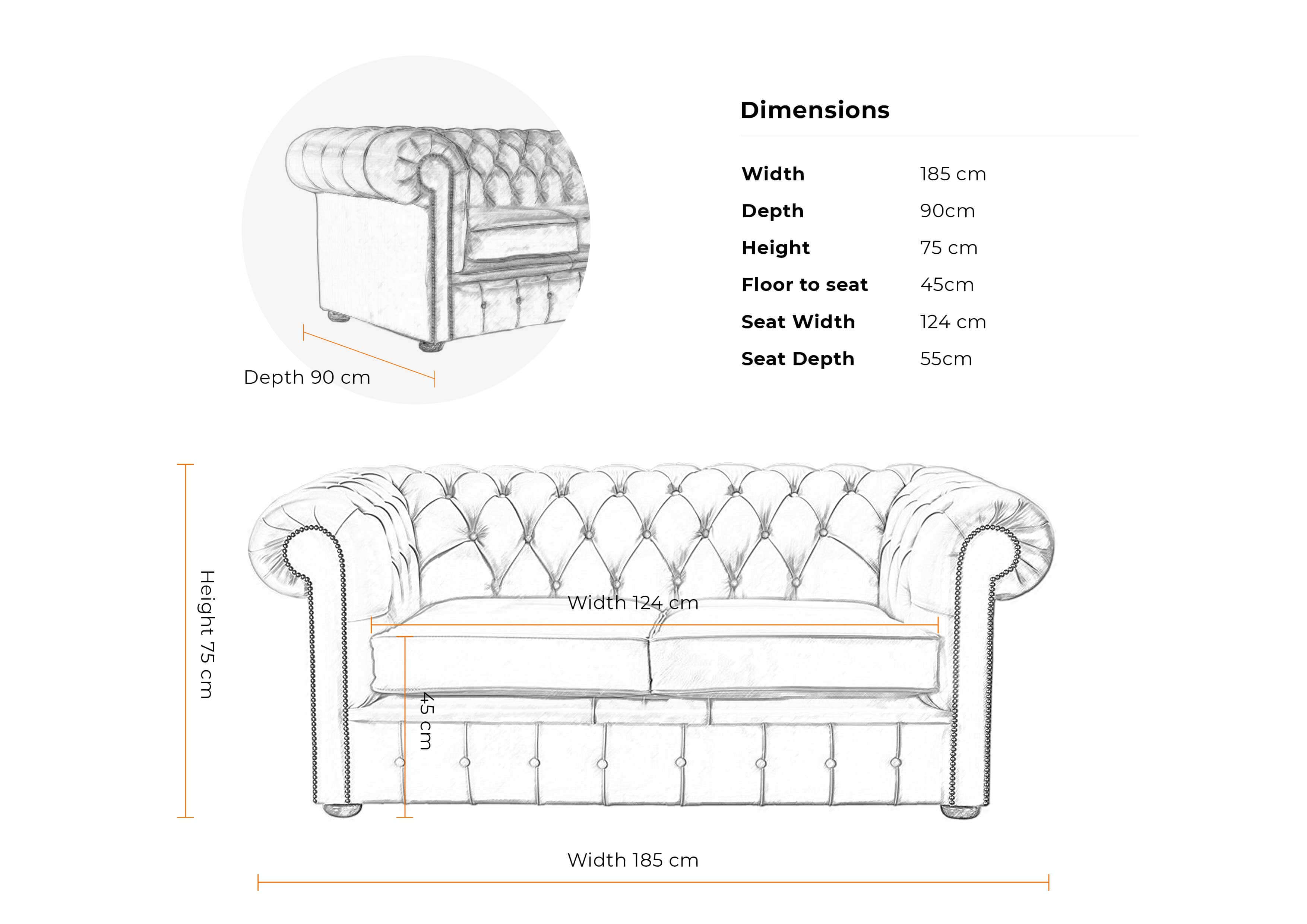 Dimensions-2-seater-classic-chesterfield-sofabed