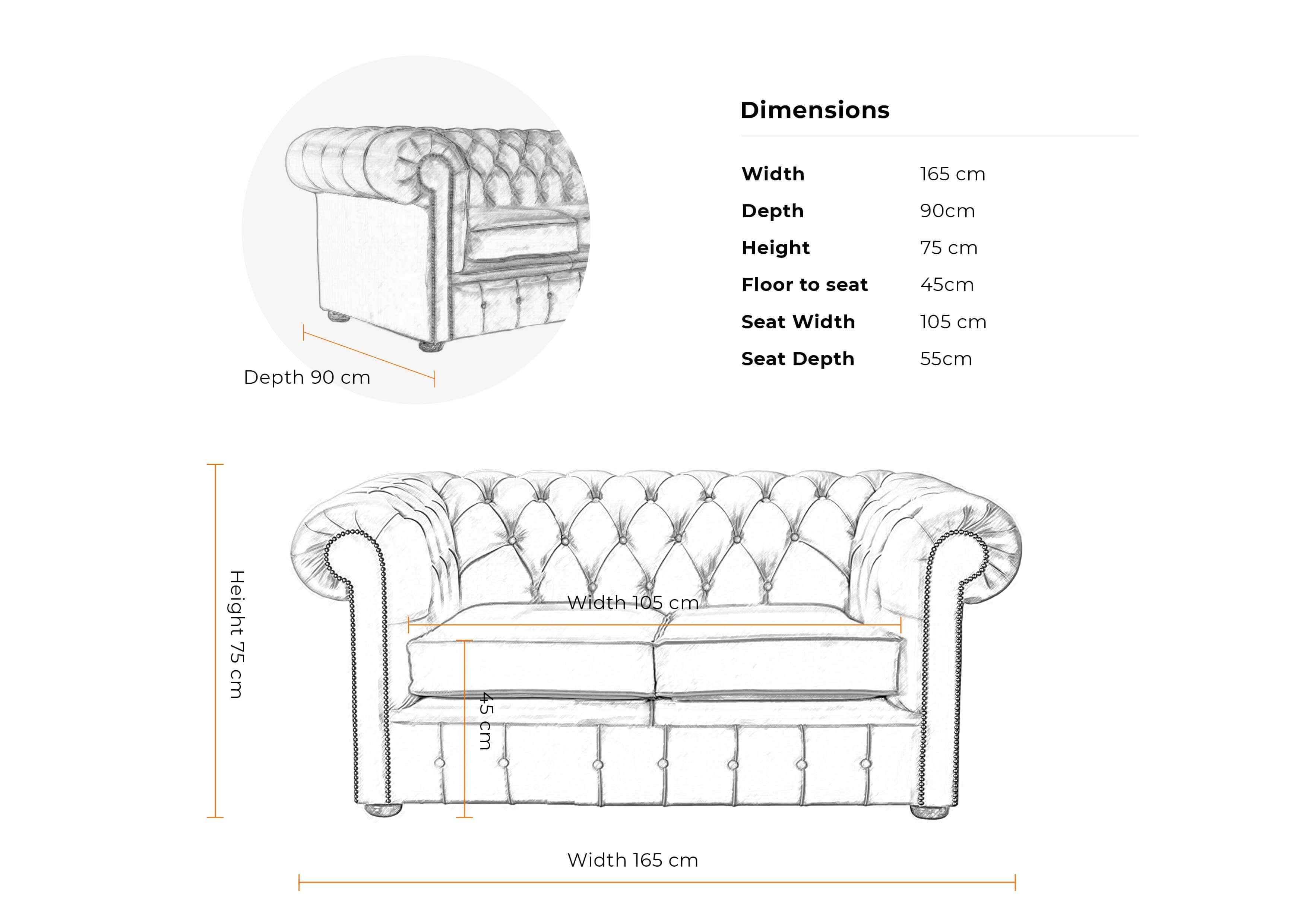 Dimensions-2-seater-classic-chesterfield-sofabed