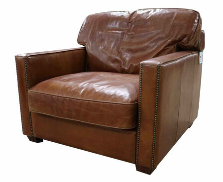 Battersea Vintage Distressed Leather Tan Armchair