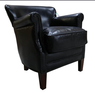Professor Vintage Black Distressed Leather Armchair