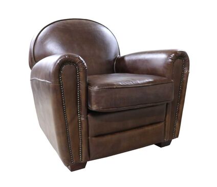 Victor Distressed Leather Vintage Brown Club Chair
