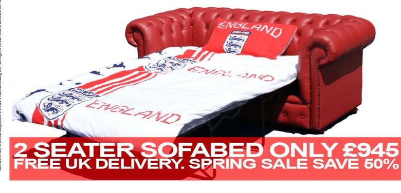 Chesterfield Red Leather England Sofabed UK Manufactured