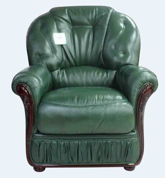 Debora Armchair Italian Leather Green