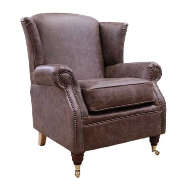 Southwold Chesterfield Wing Chair Fireside High Back Armchair Cracked Wax Espresso