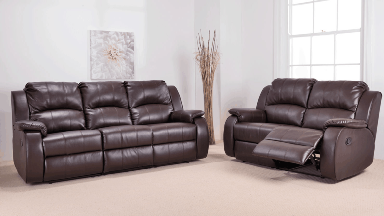 Ambassador 3 Seater + 2 Seater Recliner Leather Sofa Suite