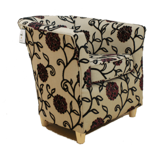 Tub Chair Viscose & Velvet Fabric Bucket Mandarin Black