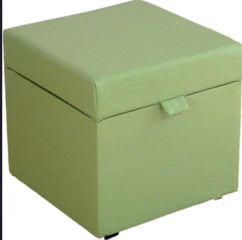 Opener Footstool / Ottoman with Storage Mint Faux Leather