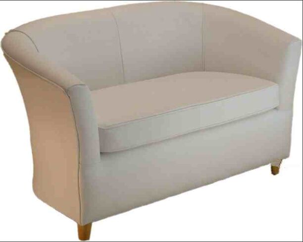 Leather Bucket Tub Chair White
