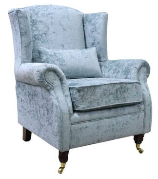 Wing Chair Fireside High Back Armchair Nuovo Lagoon Fabric