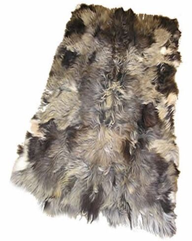 Lined Mixed Colour Goatskin Rug