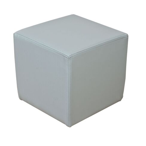 Exclusive Designer Footstool Cube Pouffe Steel Grey