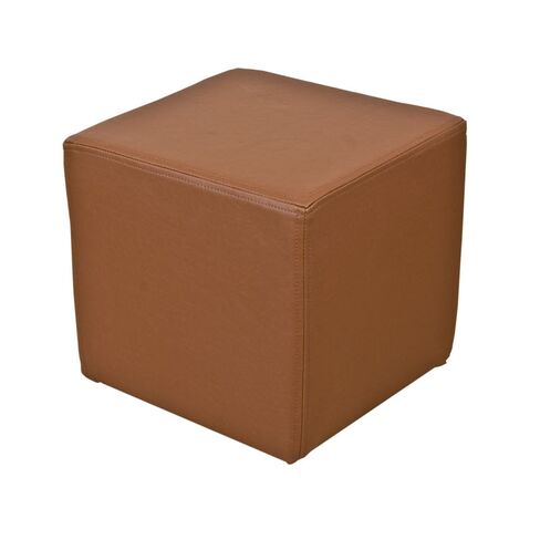 Exclusive Designer Footstool Cube Pouffe Tan Brown