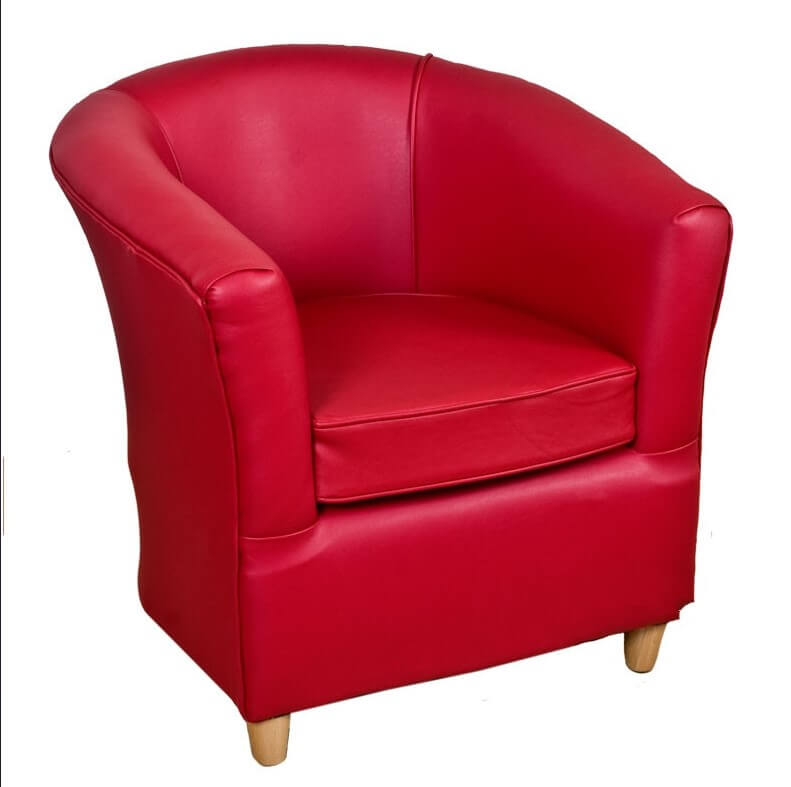 Leather Tub Chair Ferrari Red 1 Seater