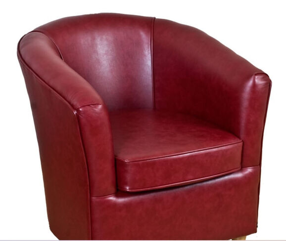 Leather Bucket Tub Chair Paprika Wine