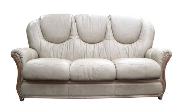Juliet Genuine Italian Leather 3 Seater Sofa Settee Dove Grey