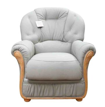 Debora Genuine Italian Sofa Armchair Light Grey Leather