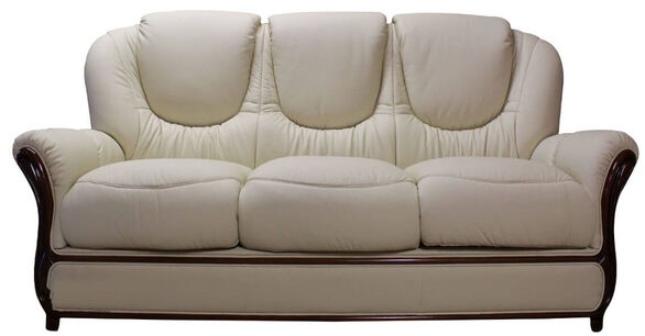 Juliet Italian Leather 3 Seater Sofa Settee Cream