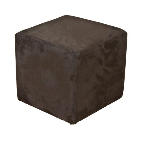 Footstool Cube Pouffe Suede Brown