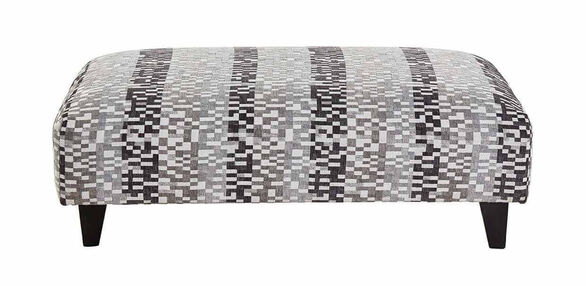 Alice Footstool Tetris Grey Fabric