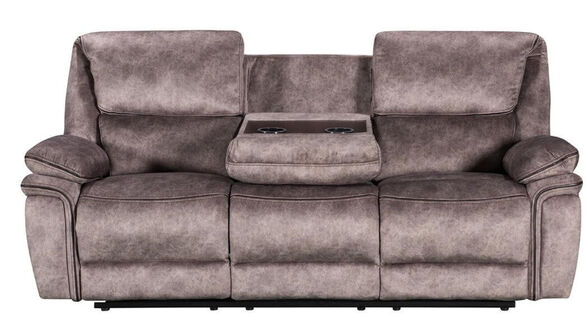 Brooklyn 2 Seater Reclining Sofa With Cupholder Taupe Fabric