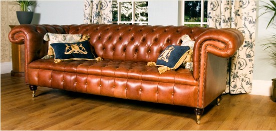 abbyson tuscan chesterfield brown leather sofa