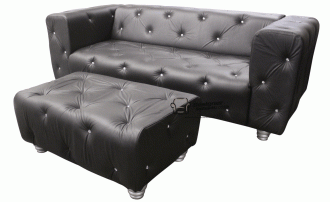 Chesterfield Black Leather Sofa  %Post Title