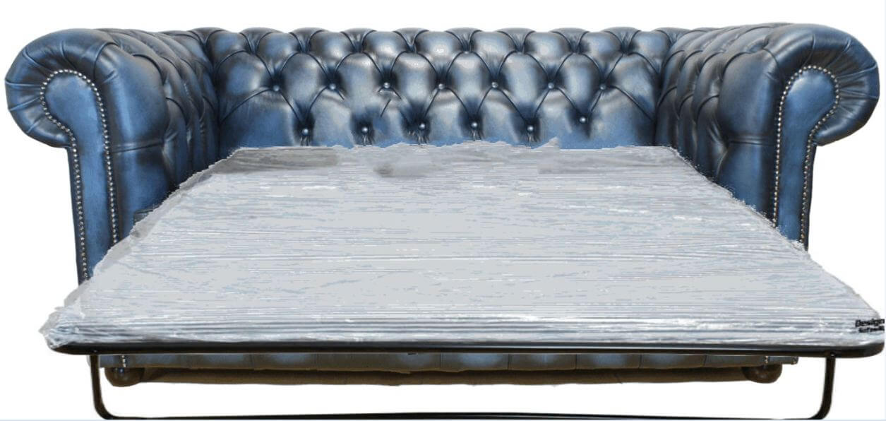 Sleek and Sleep-Ready: Leather Chesterfield Sofa Beds  %Post Title