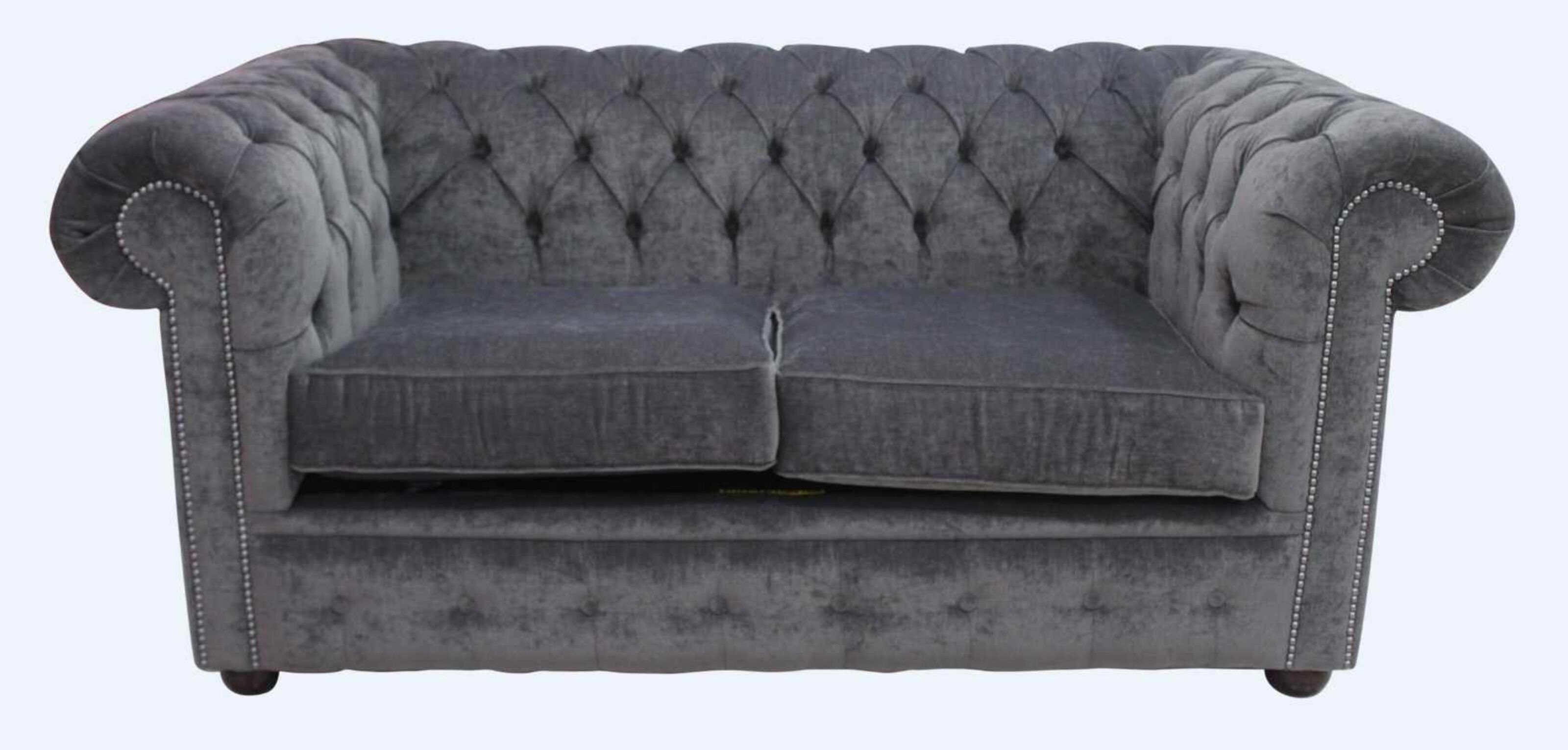 chesterfield 2 seater sofa settee pimlico charcoal grey fabric