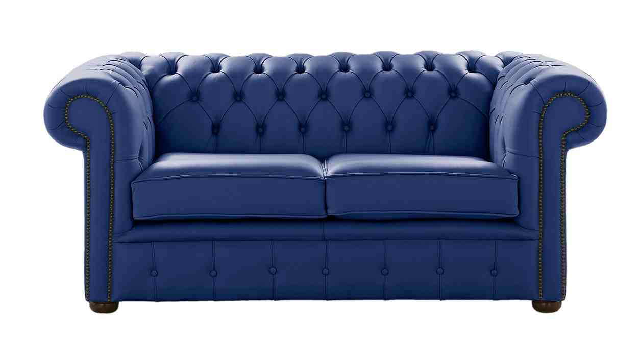 chesterfield 2 seater sofa shelly deep ultramarine leather