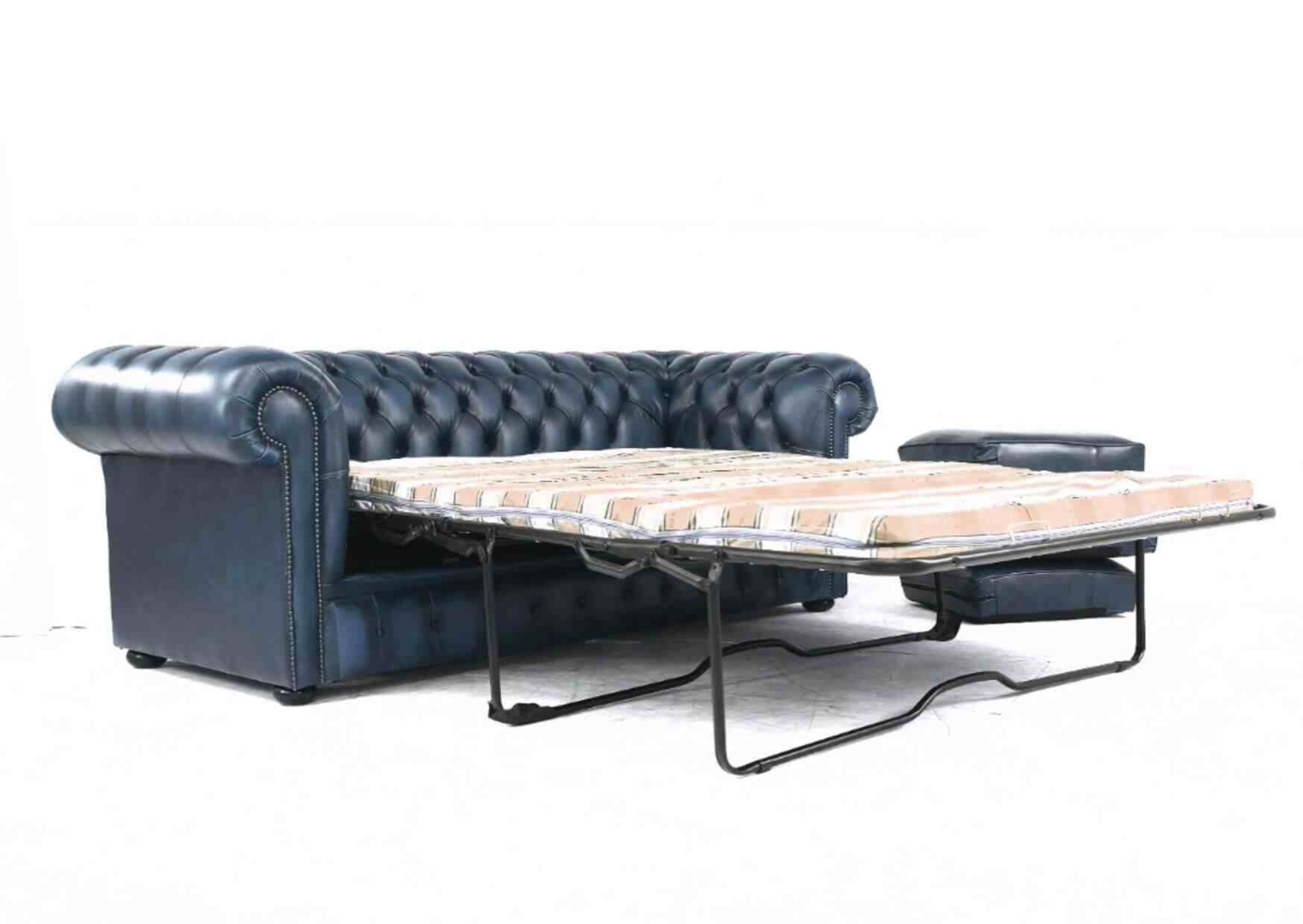 Sleek and Sleep-Ready Leather Chesterfield Sofa Beds  %Post Title