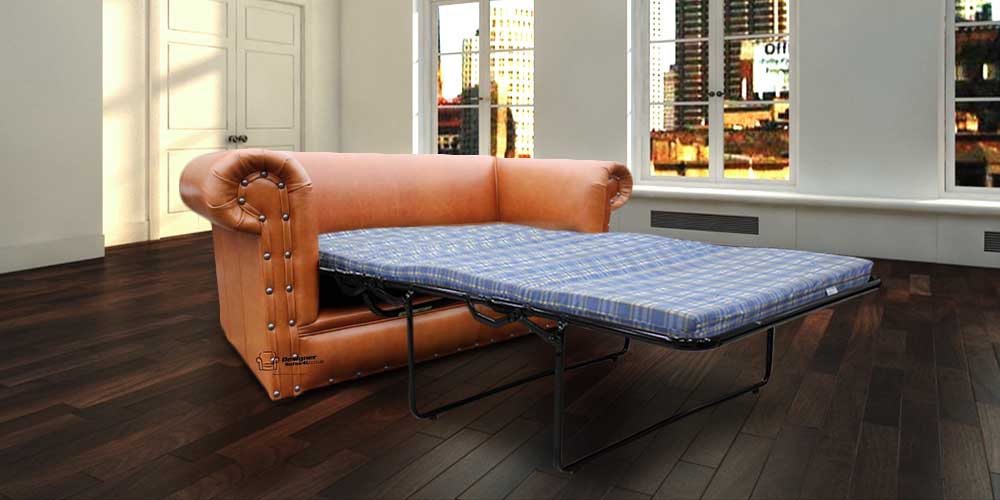 chesterfield decor 2 seater settee old english saddle leather sofabed lo