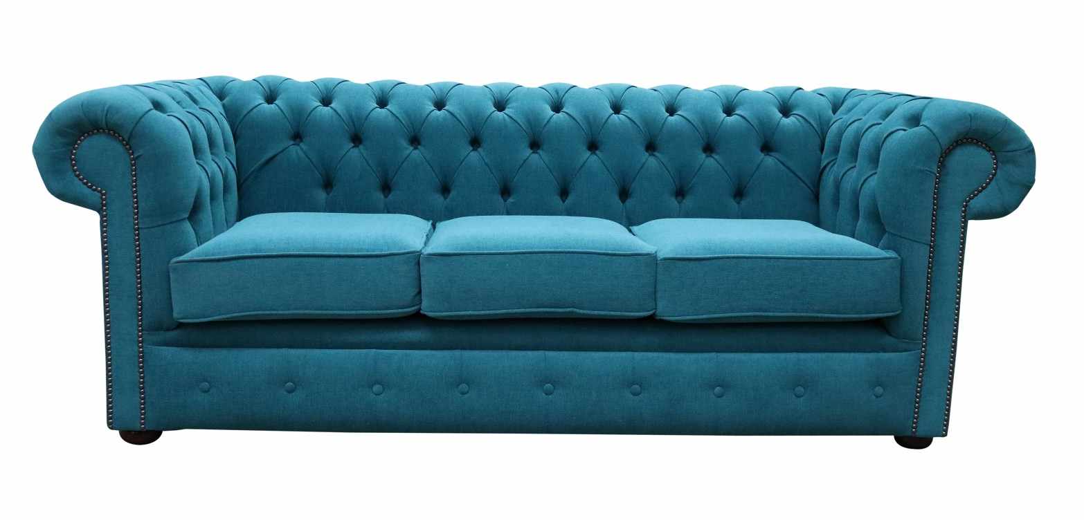chesterfield sofa cantare teal easy clean fabric