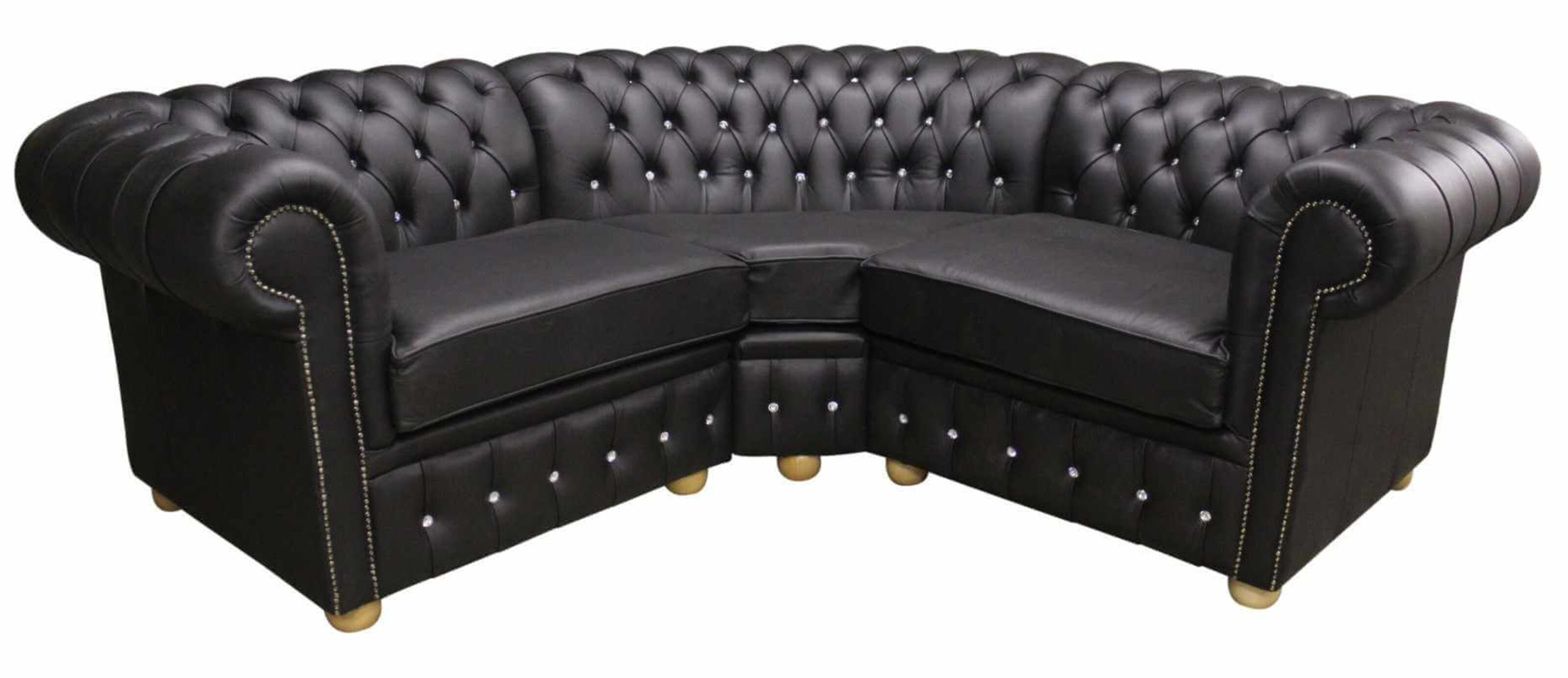 chesterfield swarovski corner sofa 1 corner 1 black leather