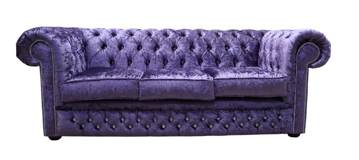 chesterfield swarovski sofa shimmer grape velvet