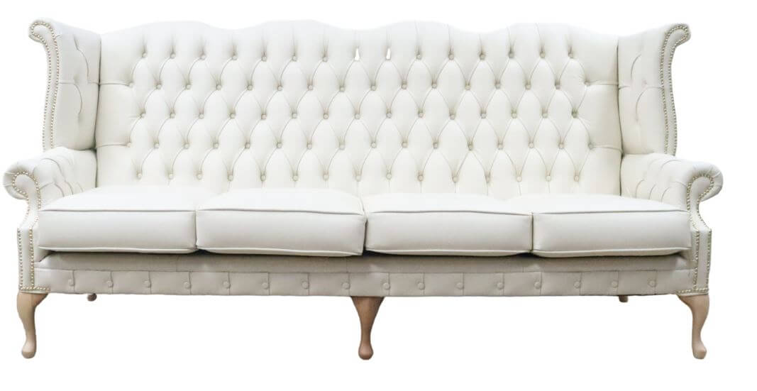 chesterfield chatsworth 3 seater queen anne high back wing sofa
