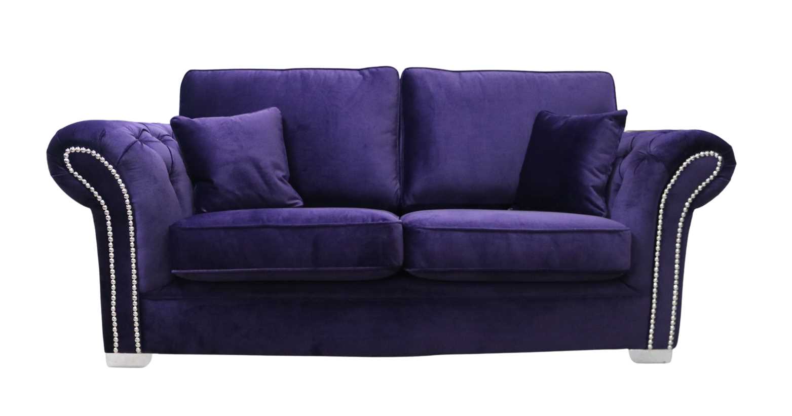 chesterfield oliver 3 seater sofa malta amethyst velvet