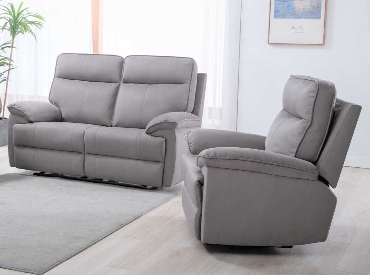 valencia 2 1 reclining beige fabric sofa suite