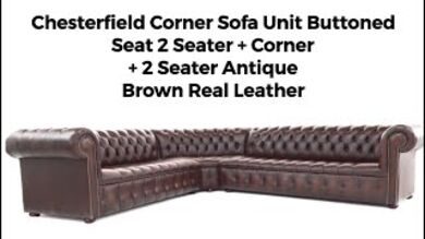 Chesterfield Corner Sofa Unit (with arm)