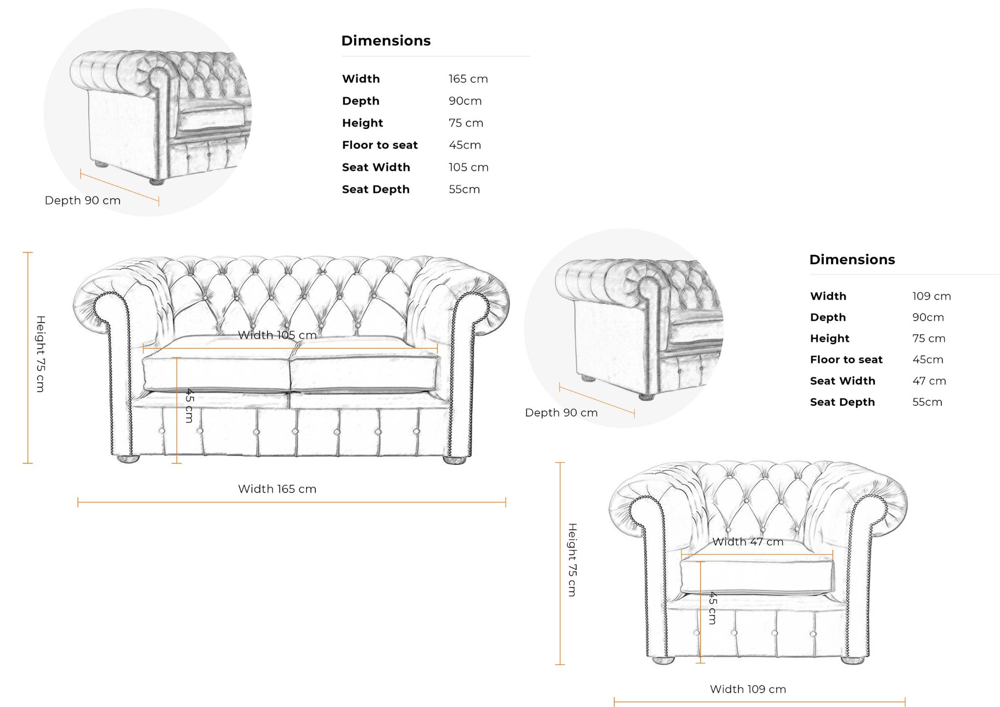 2 Seater + Club chair classic Suite