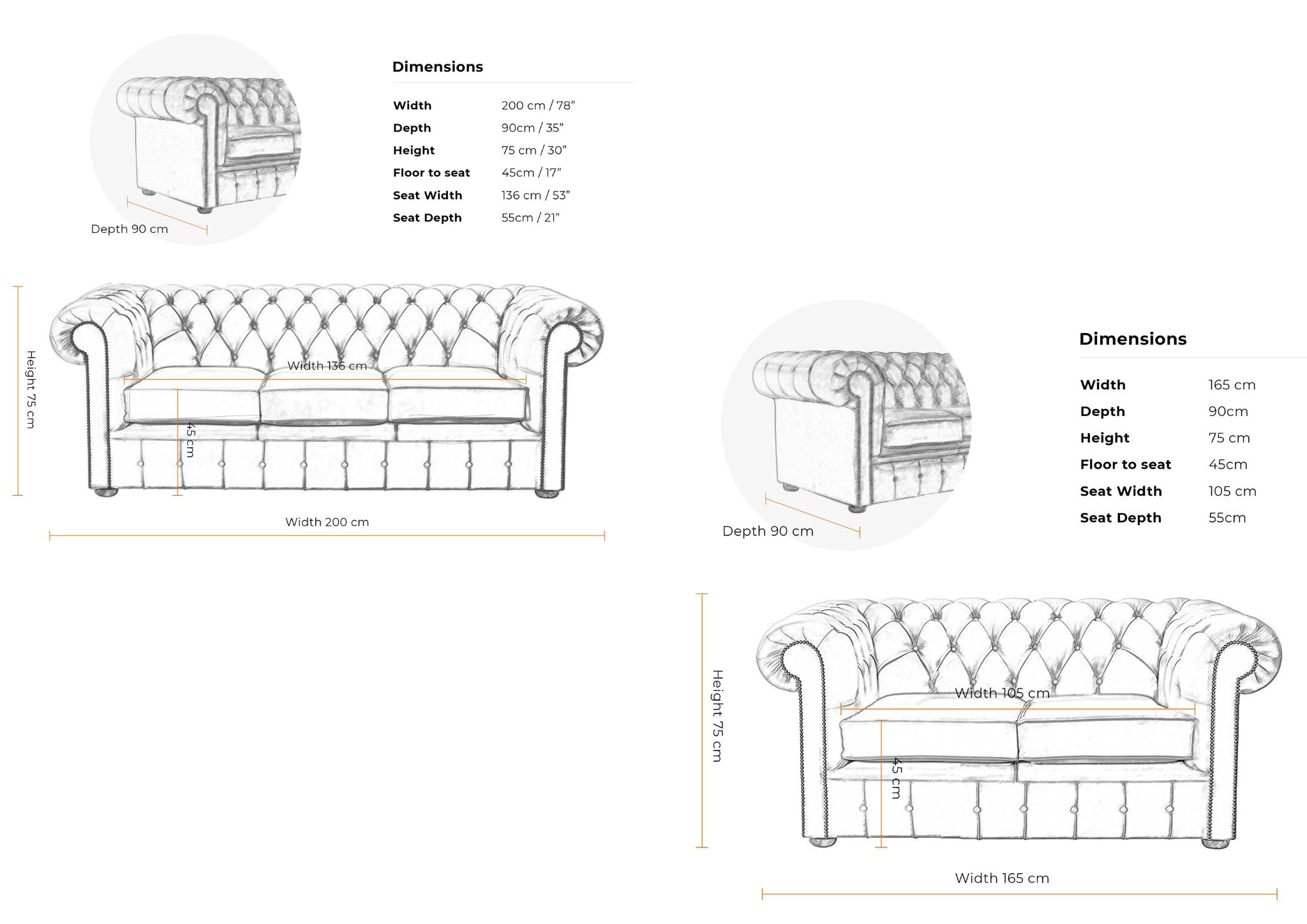 Chesterfield 3+2+Wing  Classic Suite