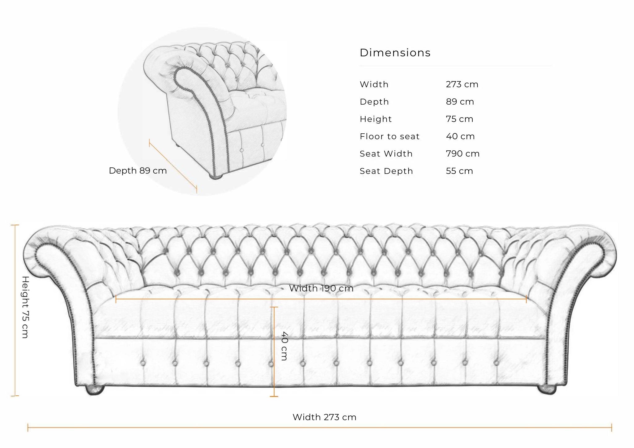 Balmoral 4  + 1 Button Seat Sofa Suite (1)