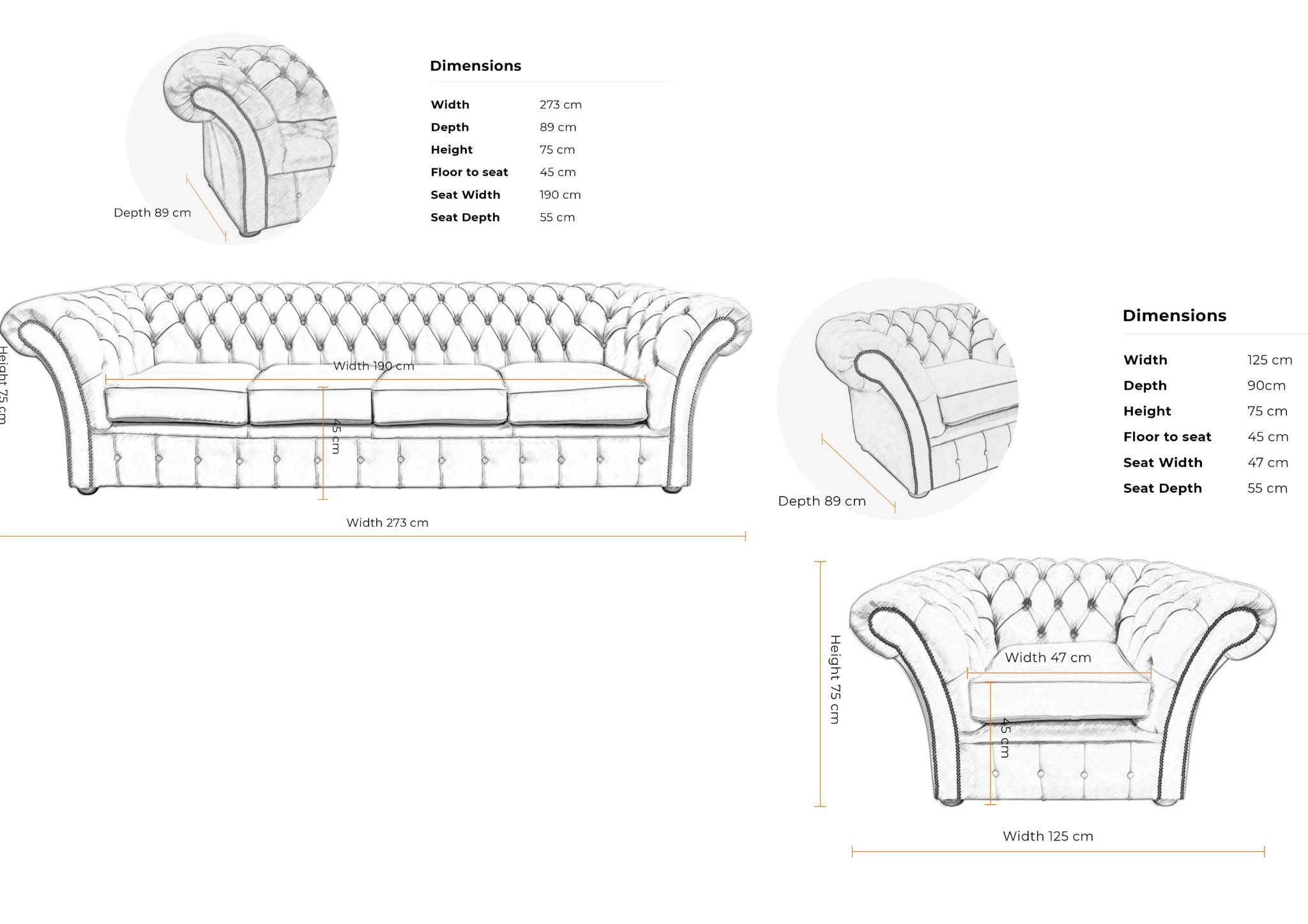 Balmoral 4 + Club  Sofa Settee Suite