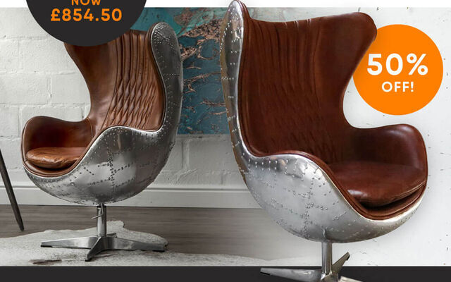 Clearance Offer, An Extra 5% Off Code In Store & Online for Aviator Aviation Swivel Tan Chair