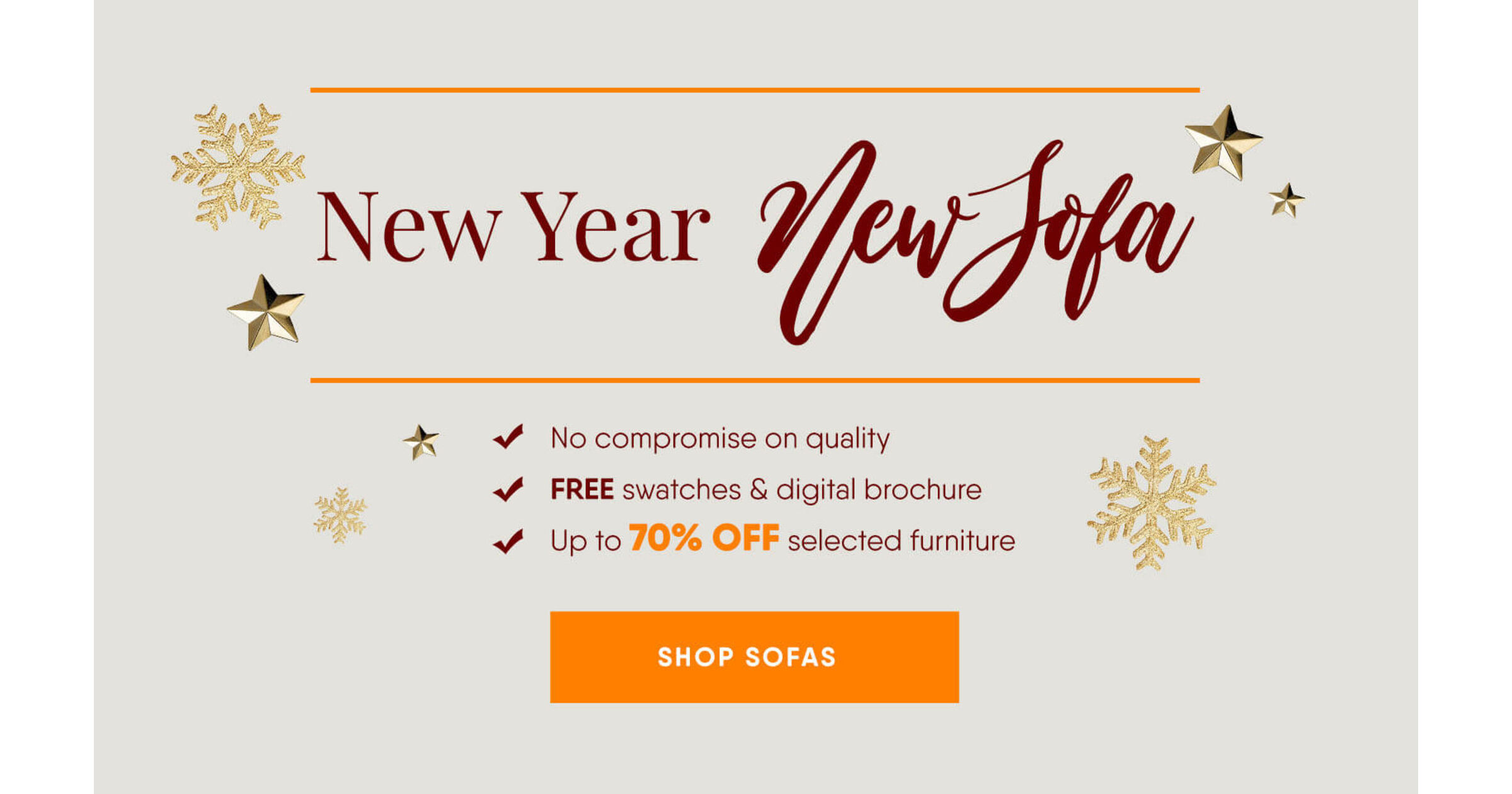 Designer Sofas 4U's New Year SALE Up to 70 Off in store & online