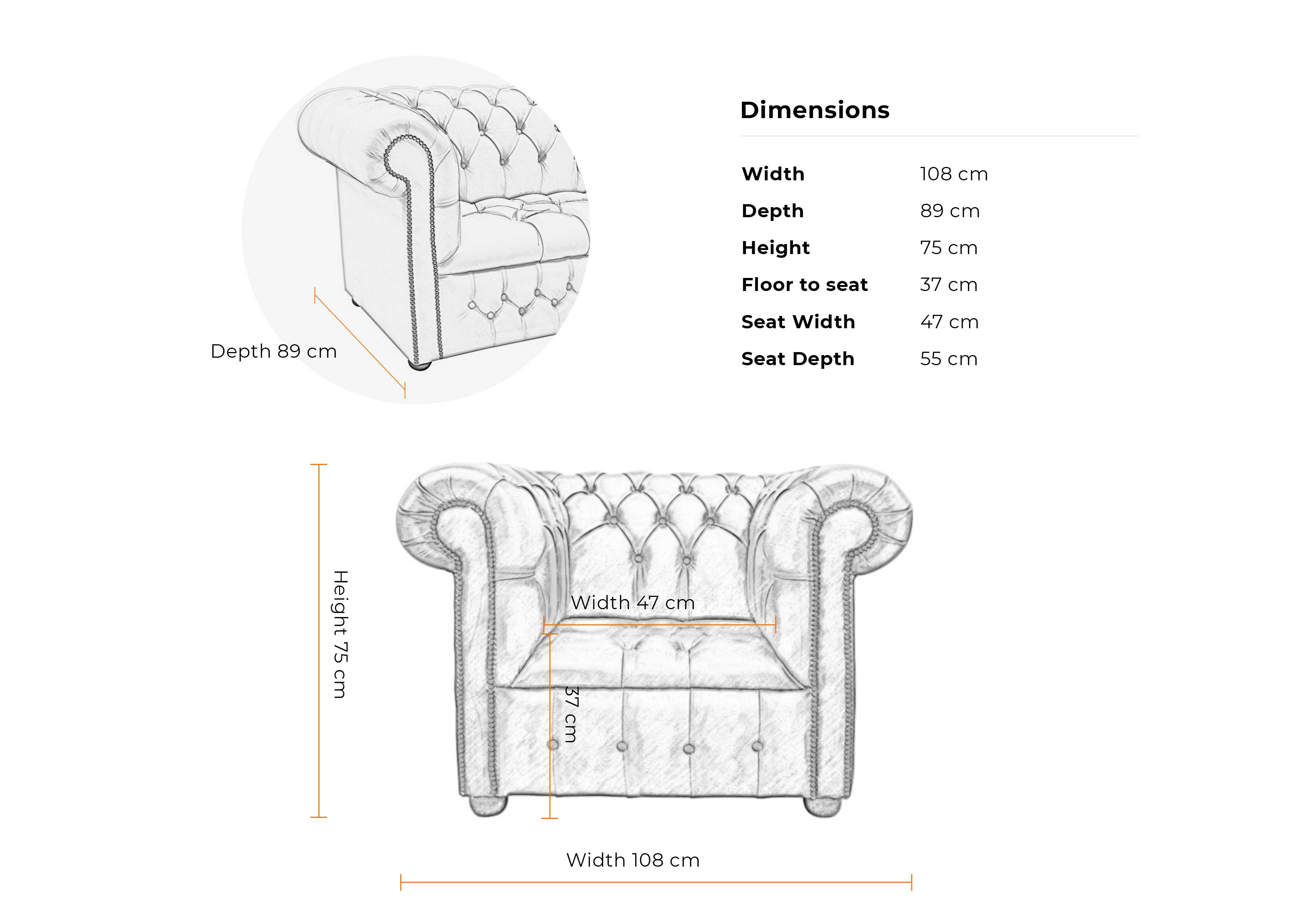 Dimensions-1-seater-Buttoned-Queen-Anne-Chair