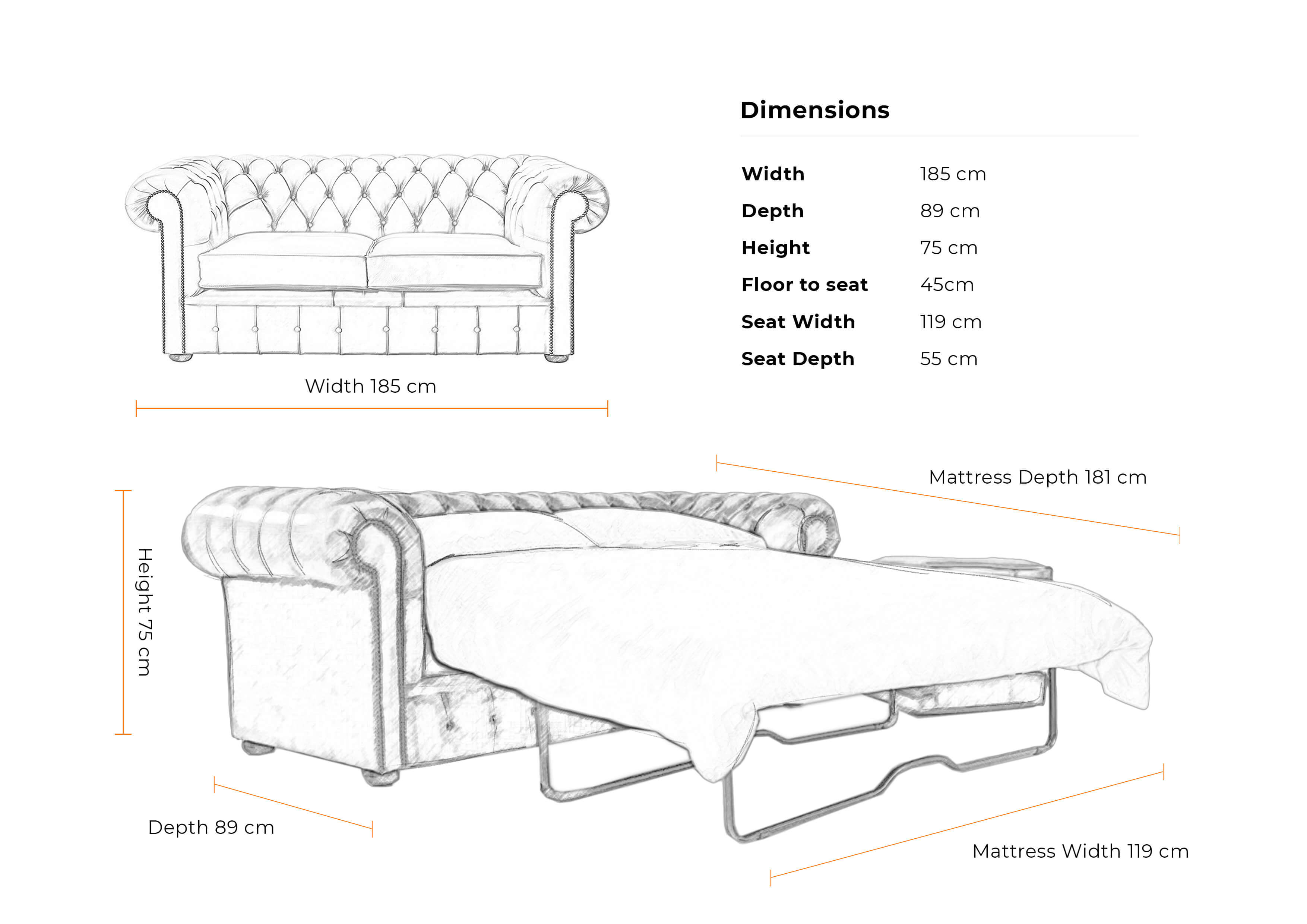 Dimensions-2-5-seater-classic-chesterfield-sofabed