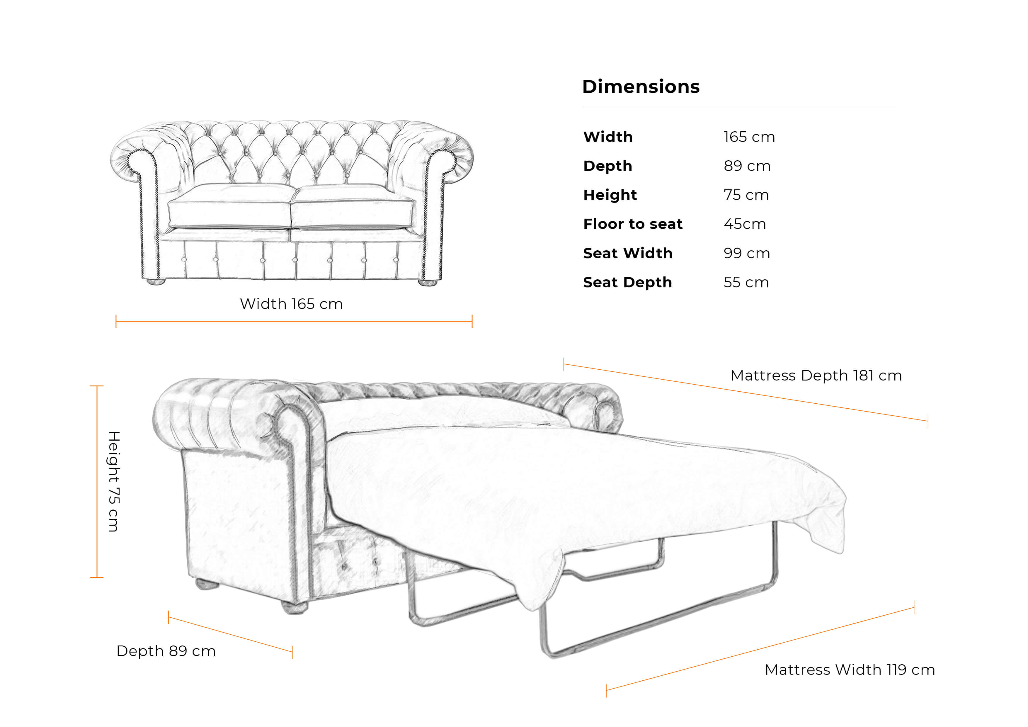 Dimensions-2-seater-classic-chesterfield-sofabed