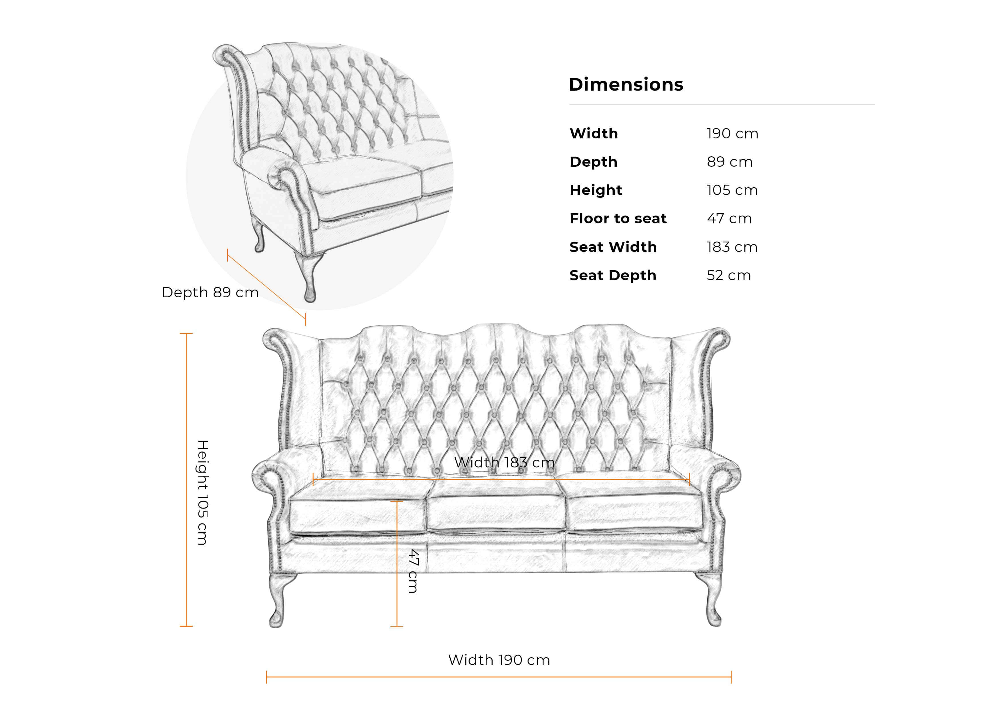 Dimensions-3-seater-Buttoned-Queen-Anne-sofa