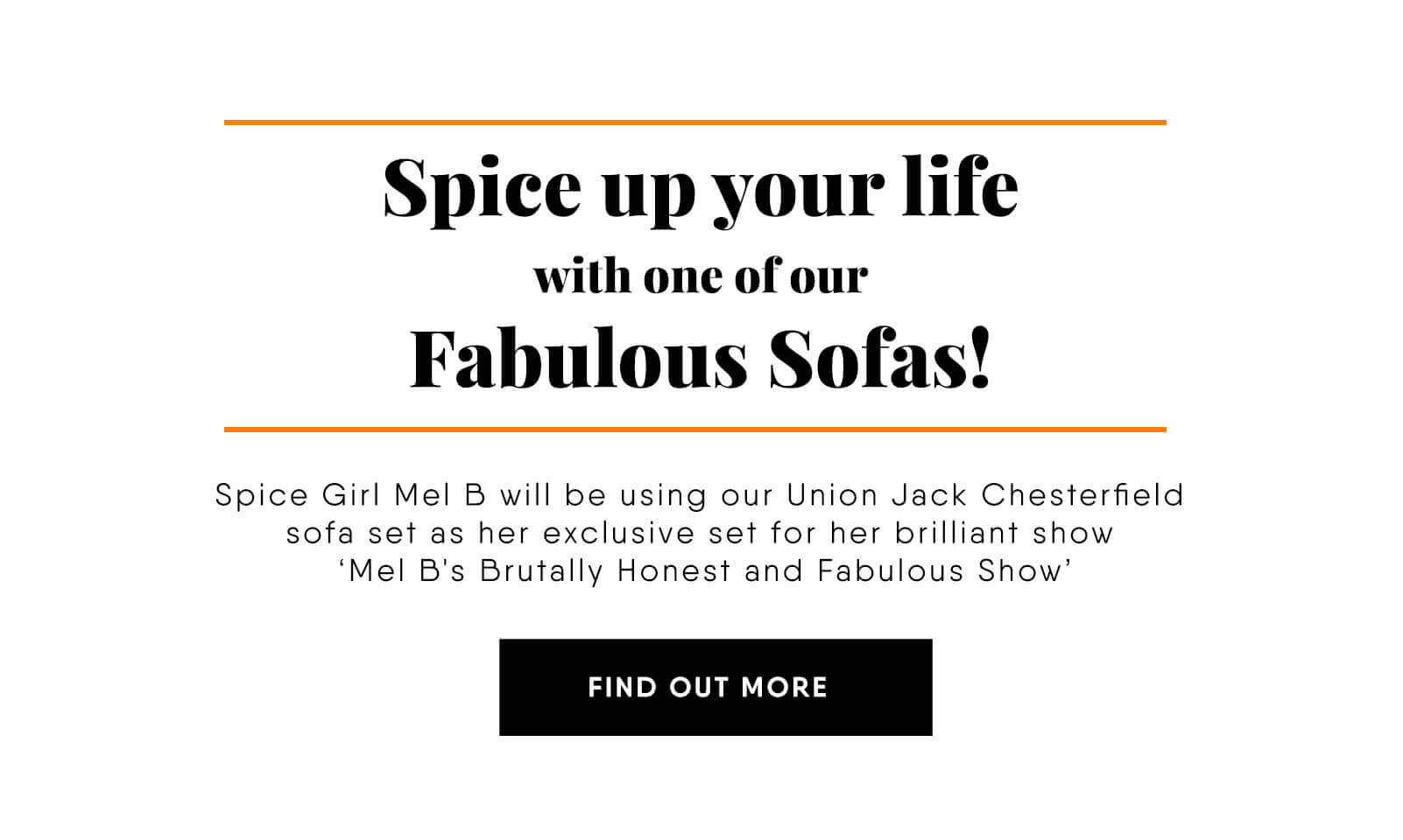 Spice Girl Mel B - chesterfield union jack sofa